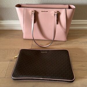 Michael Kors Large 2-In-1 Saffiano Leather Tote Bag with laptop case